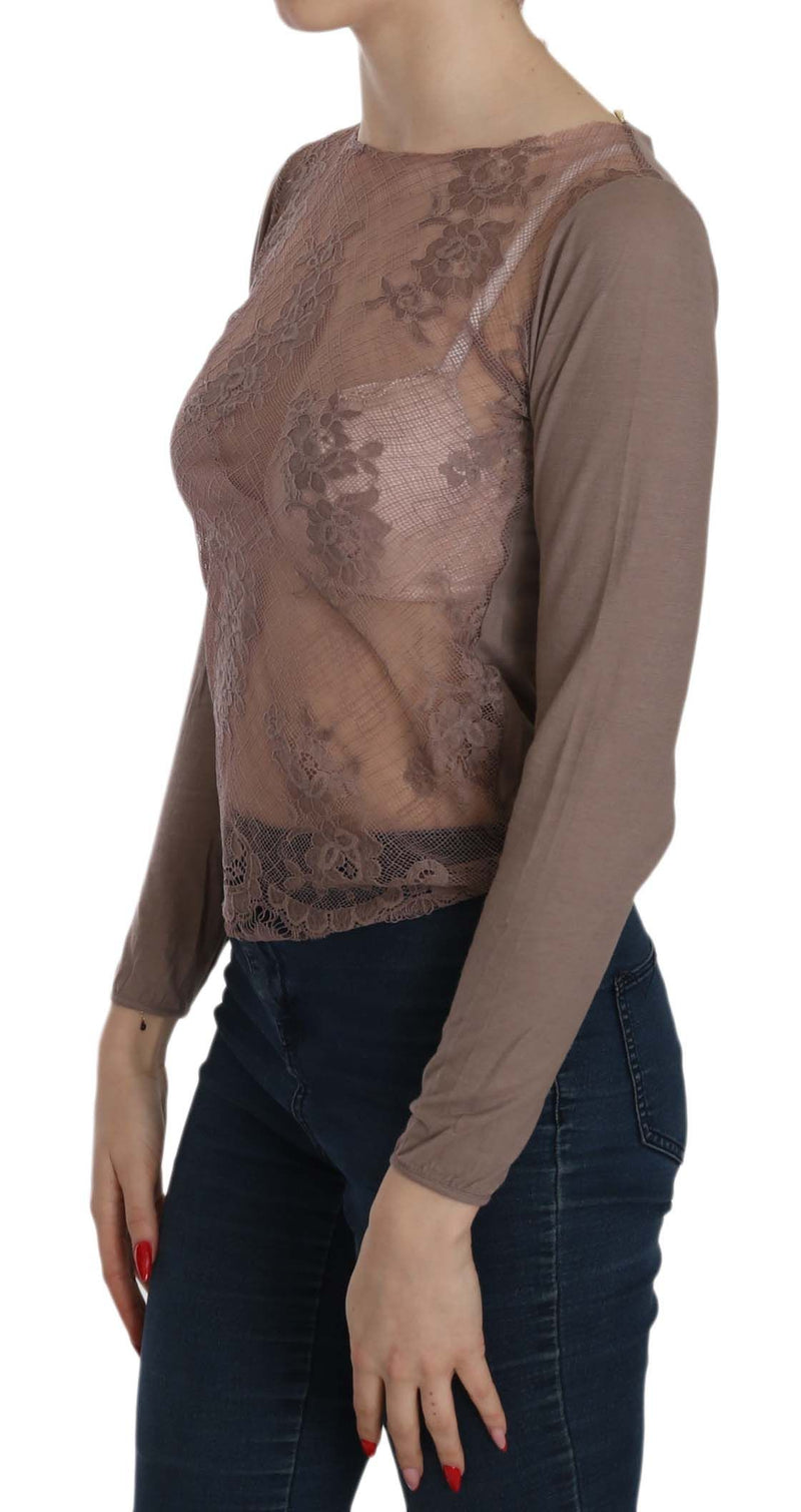 Boat Neck Cotton Lace Blouse PINK MEMORIES