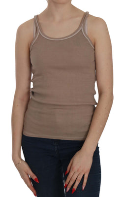 Chic Brown Sleeveless Spaghetti Strap Top PINK MEMORIES