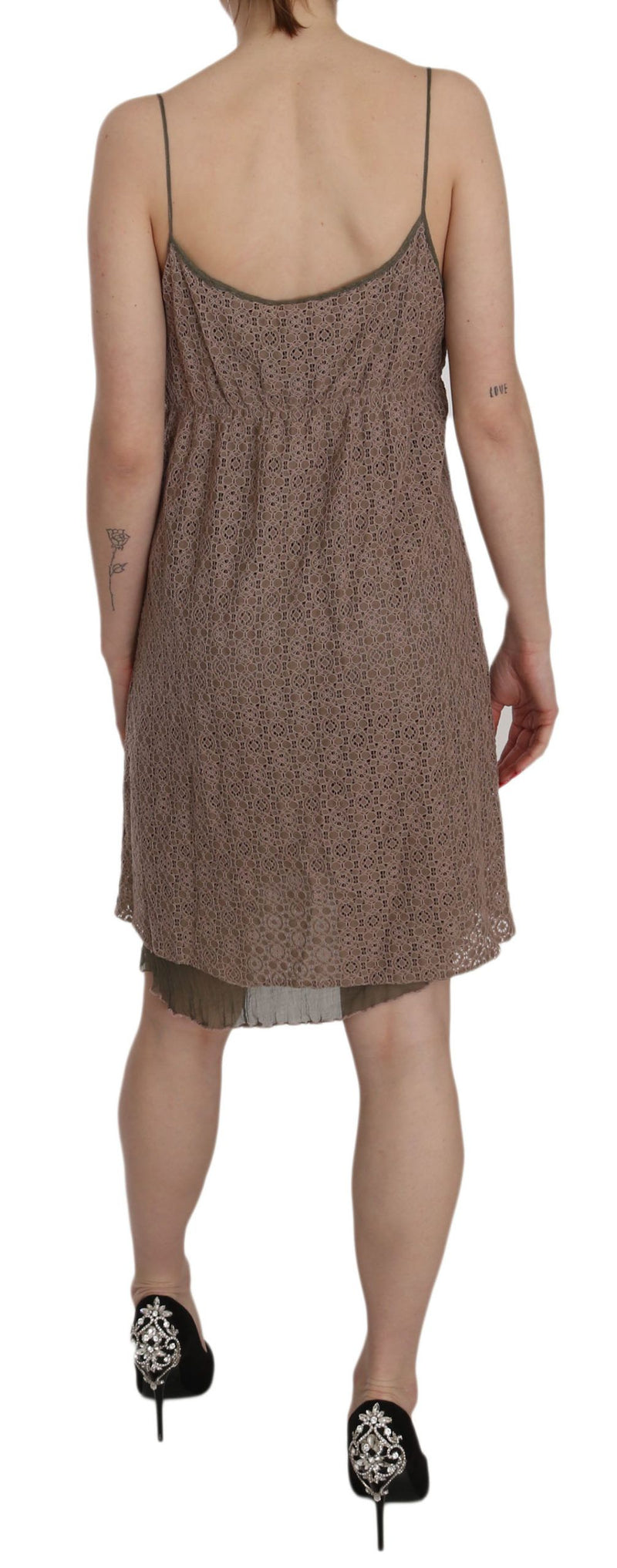 Chic Green A-Line Spaghetti Strap Mini Dress PINK MEMORIES