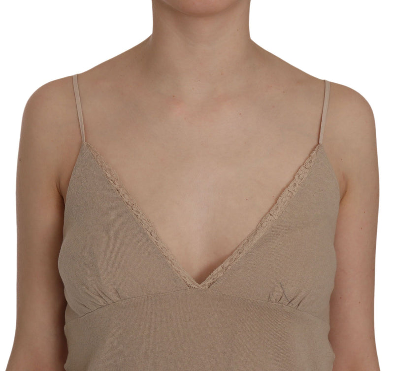 Elegant Beige Lace Spaghetti Strap Mini Dress PINK MEMORIES