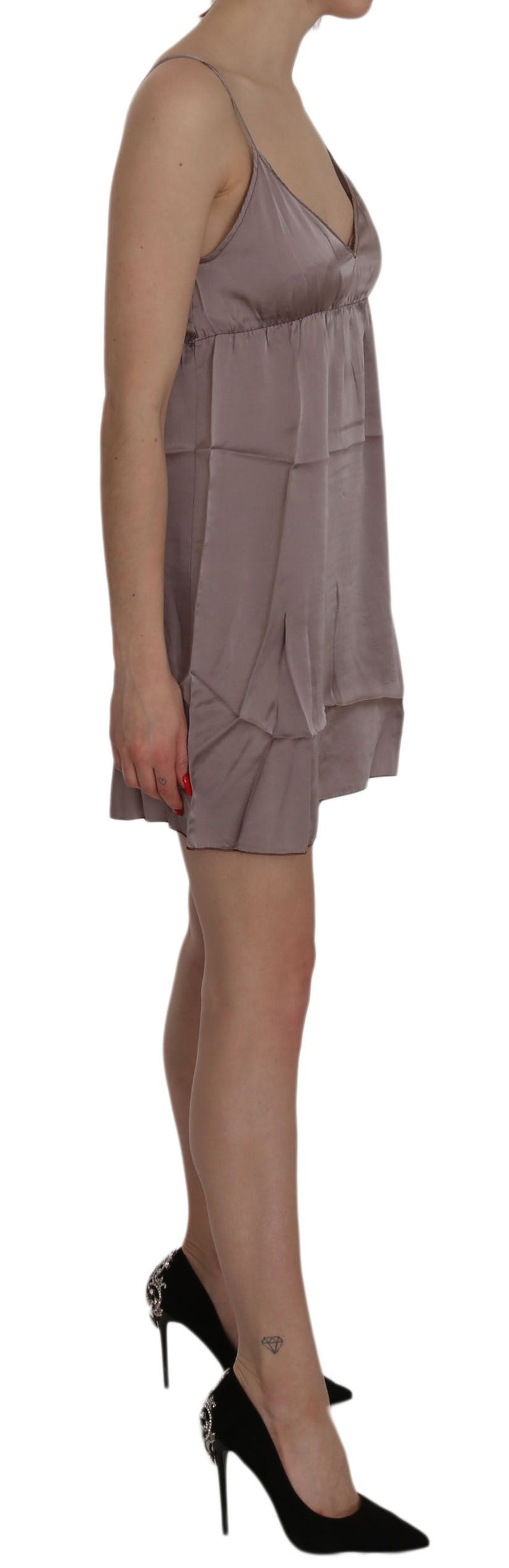 Elegant Spaghetti Strap Silk Mini Dress PINK MEMORIES