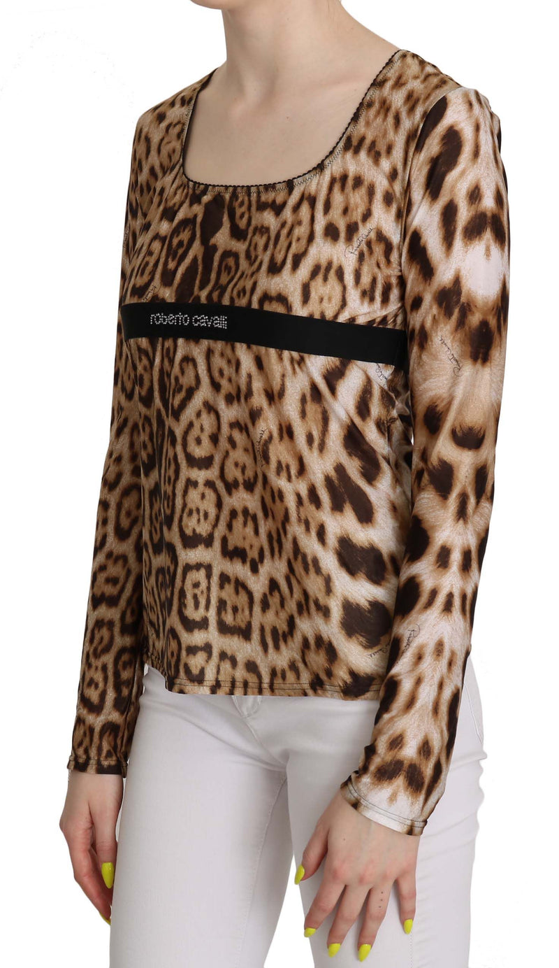 Elegant Leopard Long Sleeve Top Roberto Cavalli