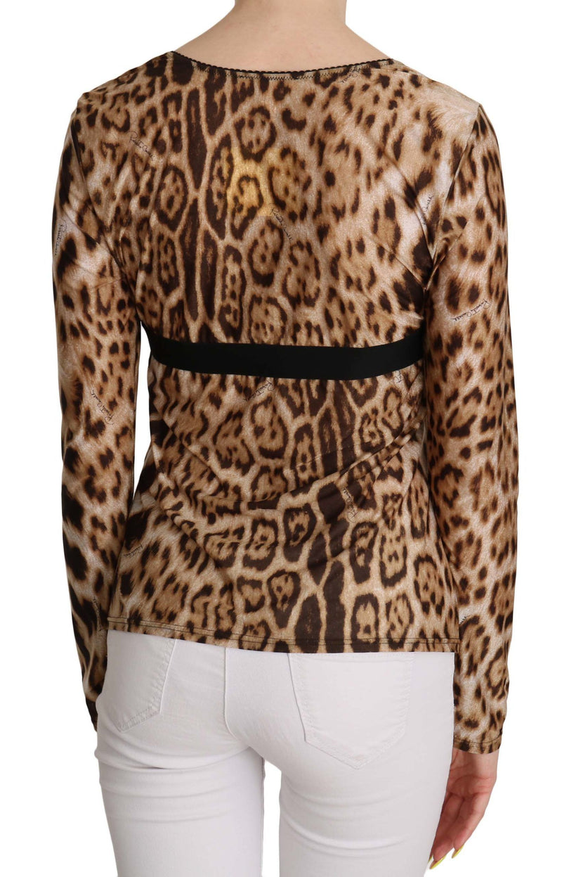 Elegant Leopard Long Sleeve Top Roberto Cavalli