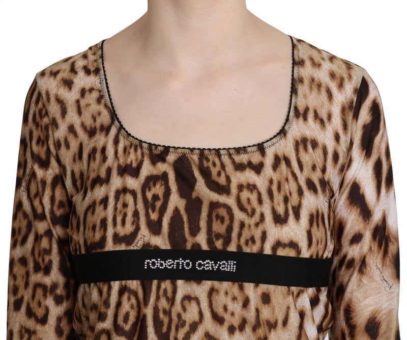 Elegant Leopard Long Sleeve Top Roberto Cavalli