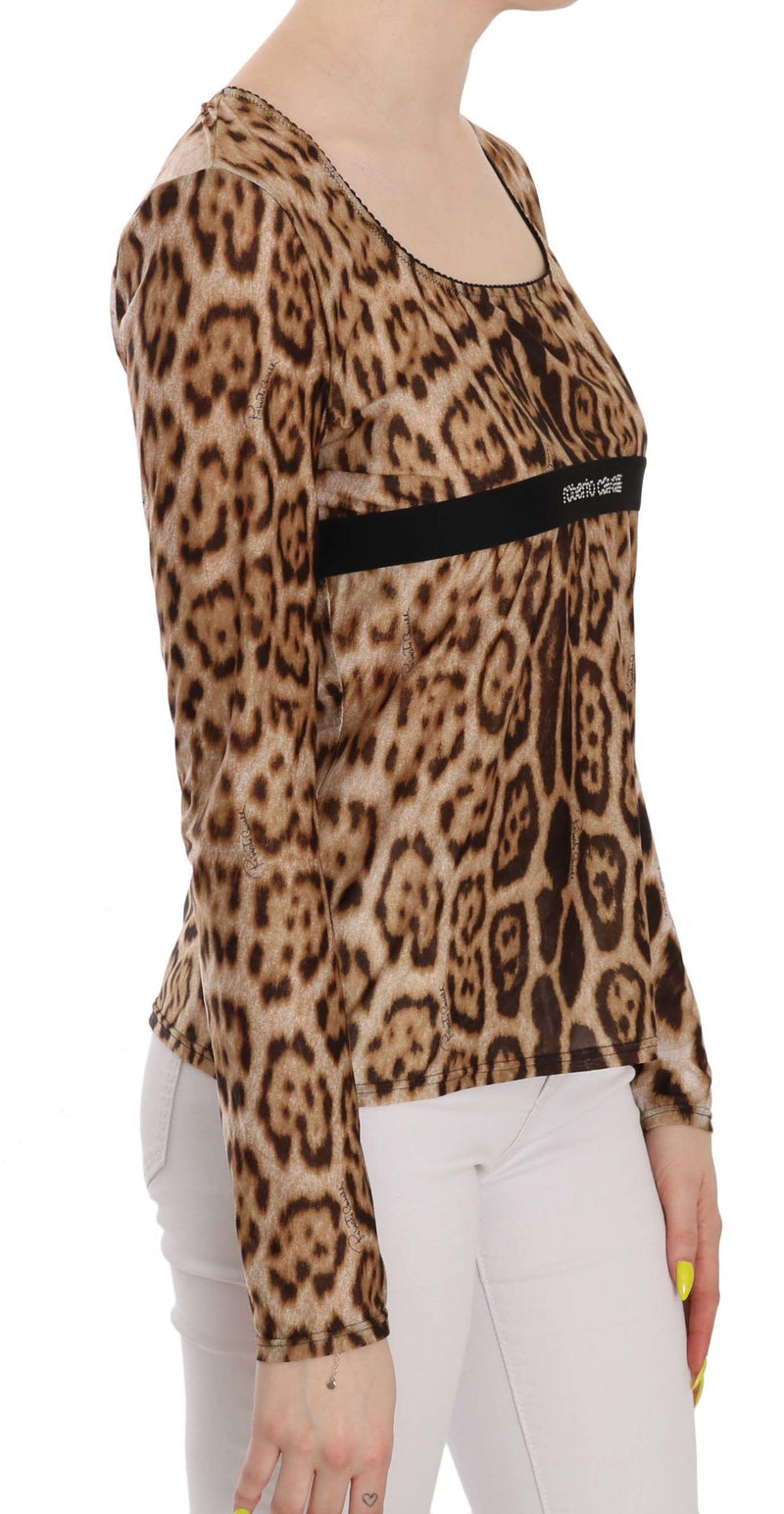 Elegant Leopard Long Sleeve Top Roberto Cavalli