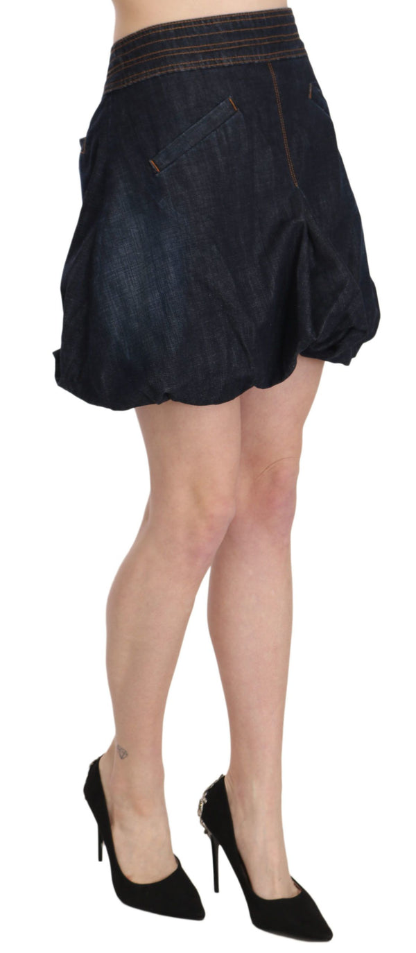 Chic Dark Blue A-Line Mini Skirt Exte