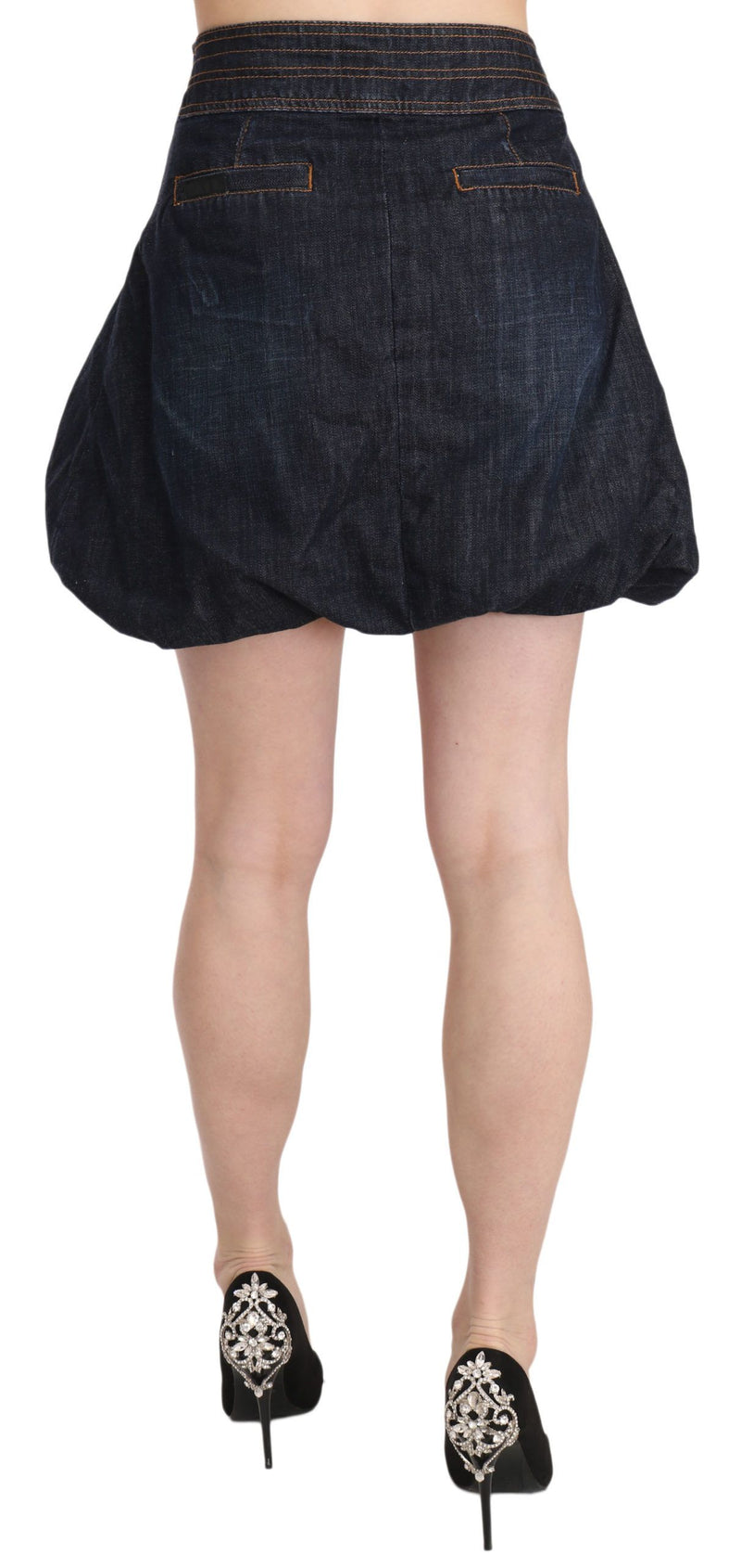 Chic Dark Blue A-Line Mini Skirt Exte