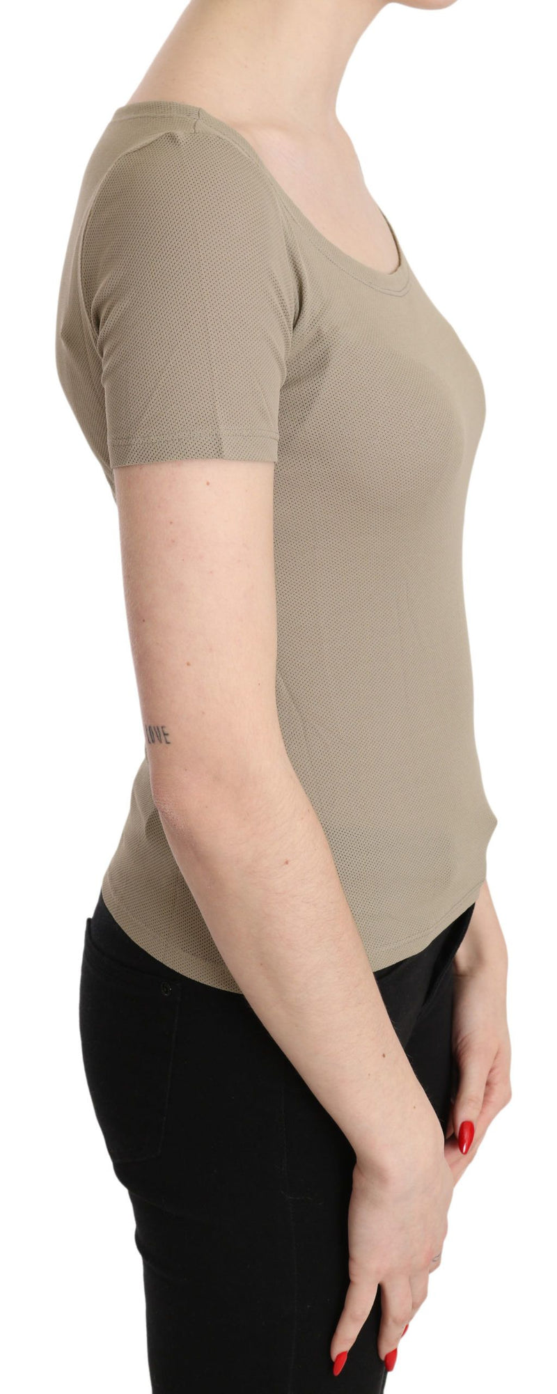 Chic Gray Nylon Tank Top with Designer Flair GF Ferre