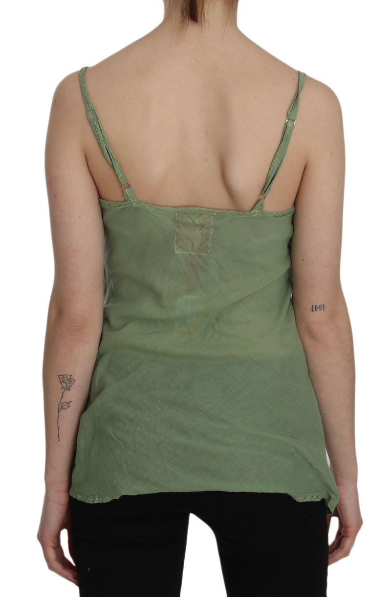 Emerald Silk Spaghetti Strap Tank Top PINK MEMORIES