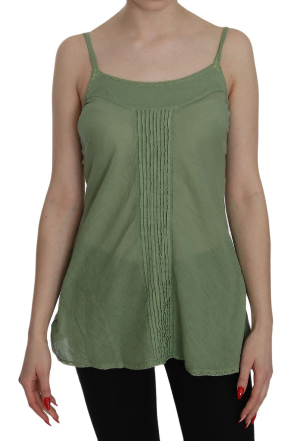 Emerald Silk Spaghetti Strap Tank Top PINK MEMORIES