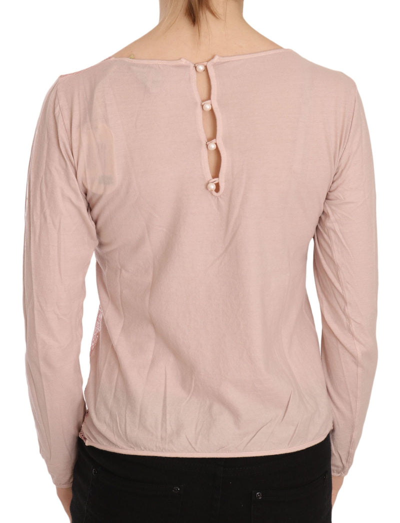 Chic Pink See-Through Cotton Blouse PINK MEMORIES