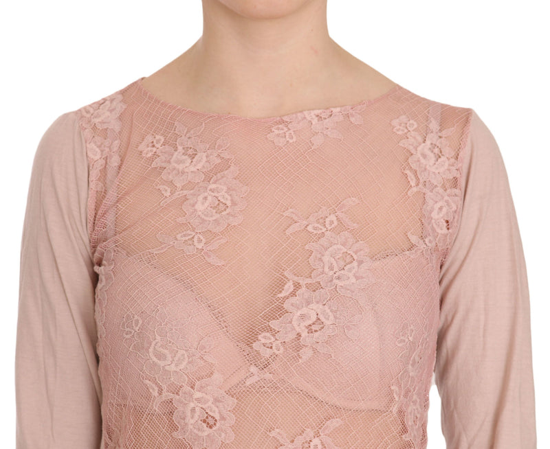 Chic Pink See-Through Cotton Blouse PINK MEMORIES