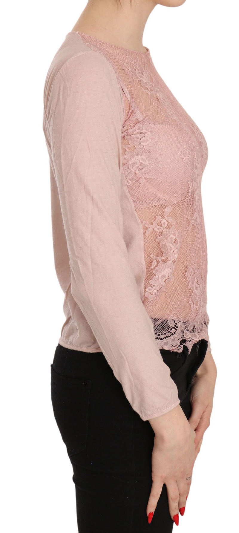 Chic Pink See-Through Cotton Blouse PINK MEMORIES