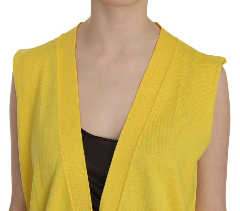 Elegant Yellow Sleeveless Cotton Vest PINK MEMORIES