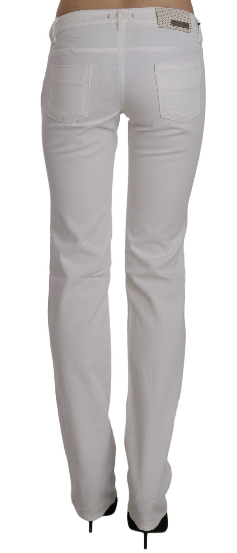 Chic White Slim Fit Cotton Jeans Costume National