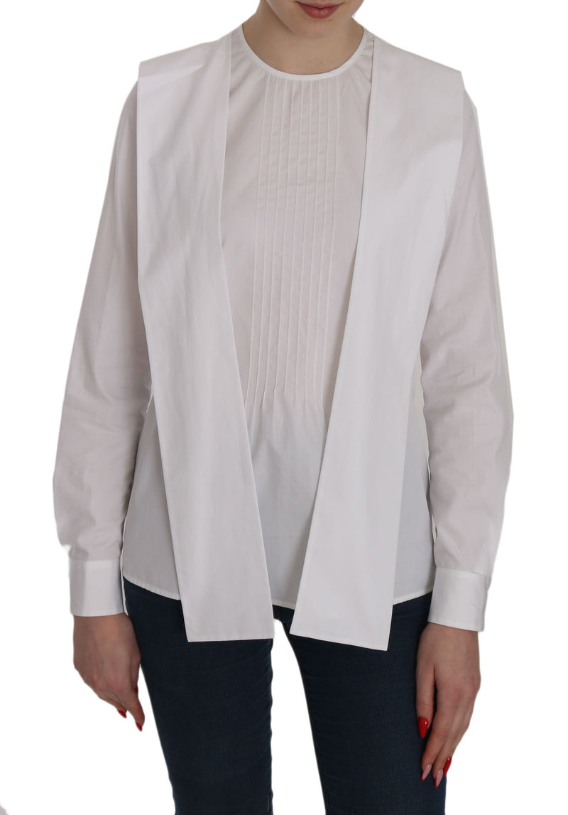 Elegant White Cotton Crew Neck Top Dsquared²