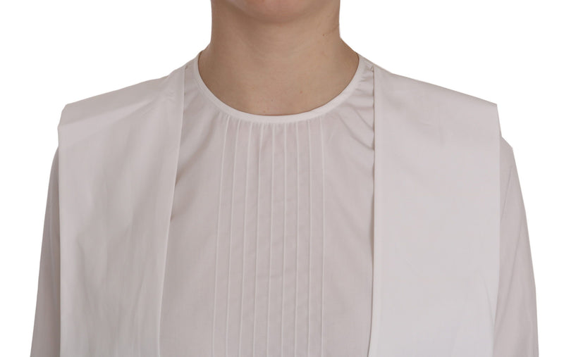 Elegant White Cotton Crew Neck Top Dsquared²