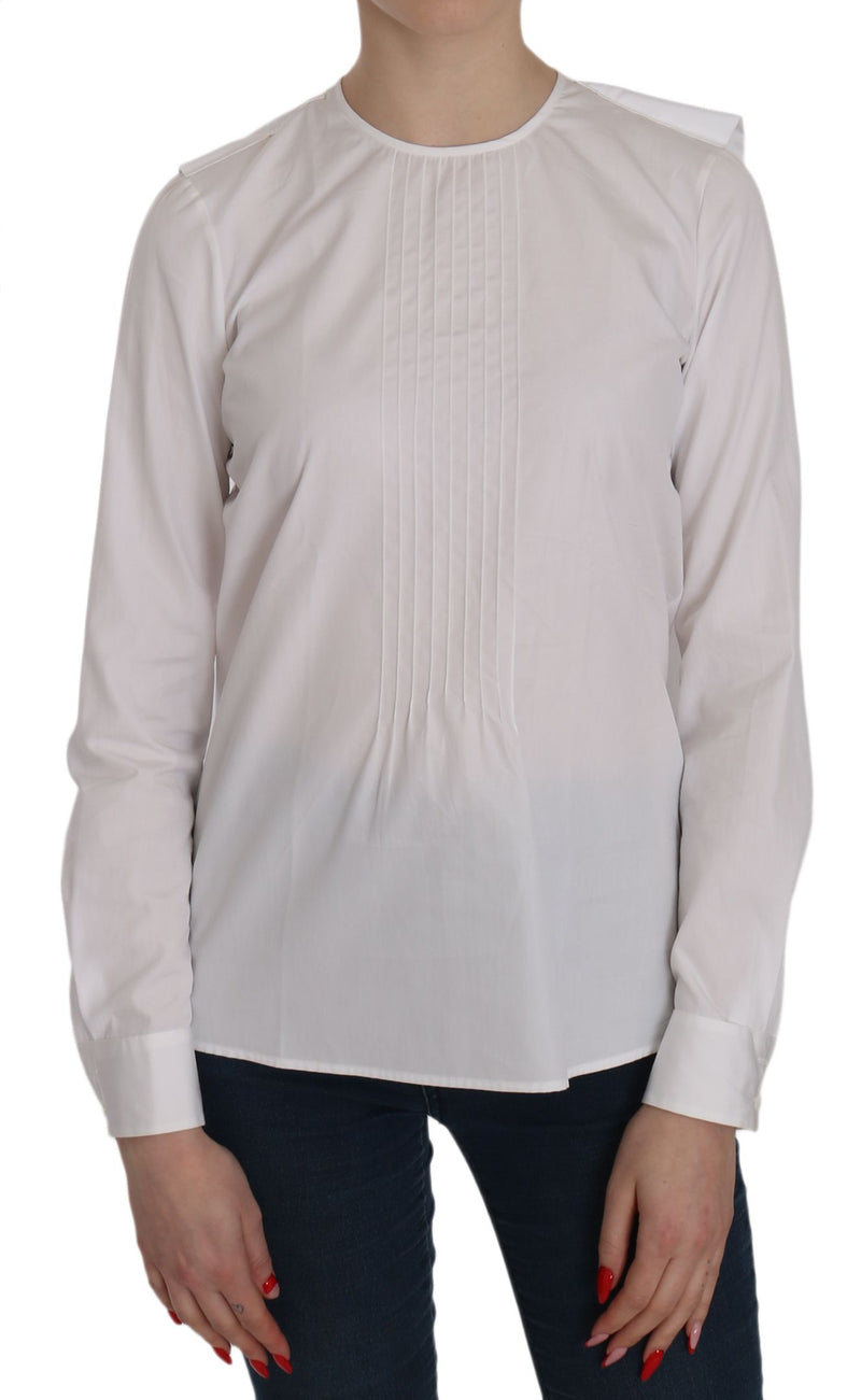 Elegant White Cotton Crew Neck Top Dsquared²