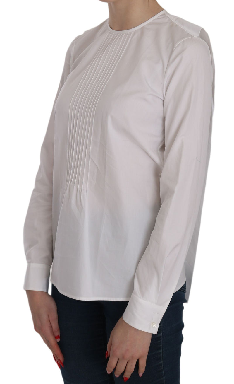 Elegant White Cotton Crew Neck Top Dsquared²