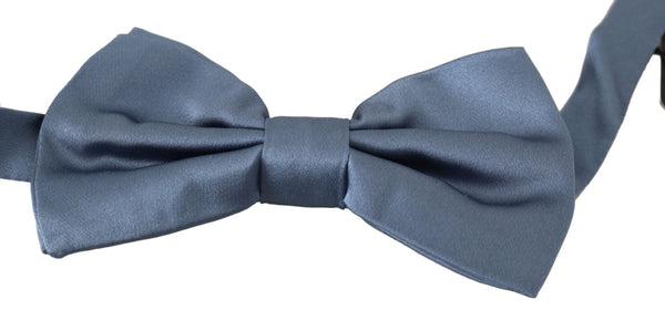 Elegant Blue Silk Bow Tie Dolce & Gabbana