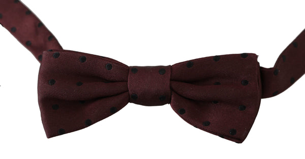 Elegant Silk Purple Dotted Bow Tie Dolce & Gabbana