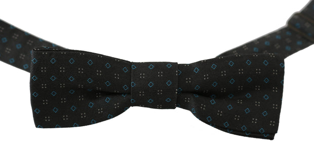 Elegant Gray Silk Patterned Bow Tie Dolce & Gabbana