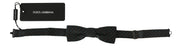 Elegant Gray Silk Patterned Bow Tie Dolce & Gabbana