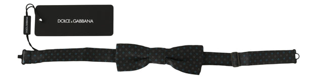 Elegant Gray Silk Patterned Bow Tie Dolce & Gabbana