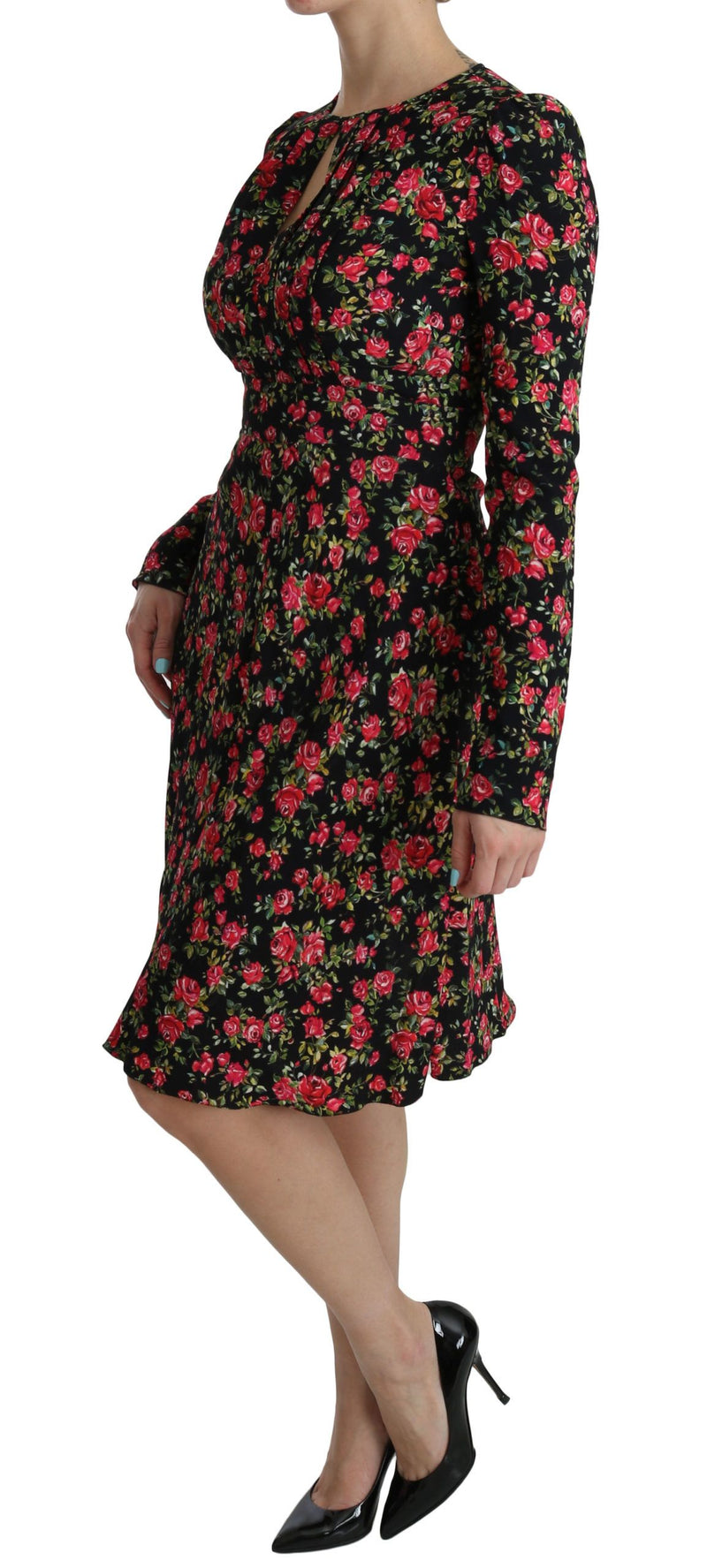 Floral A-Line Viscose Knee Length Dress Dolce & Gabbana