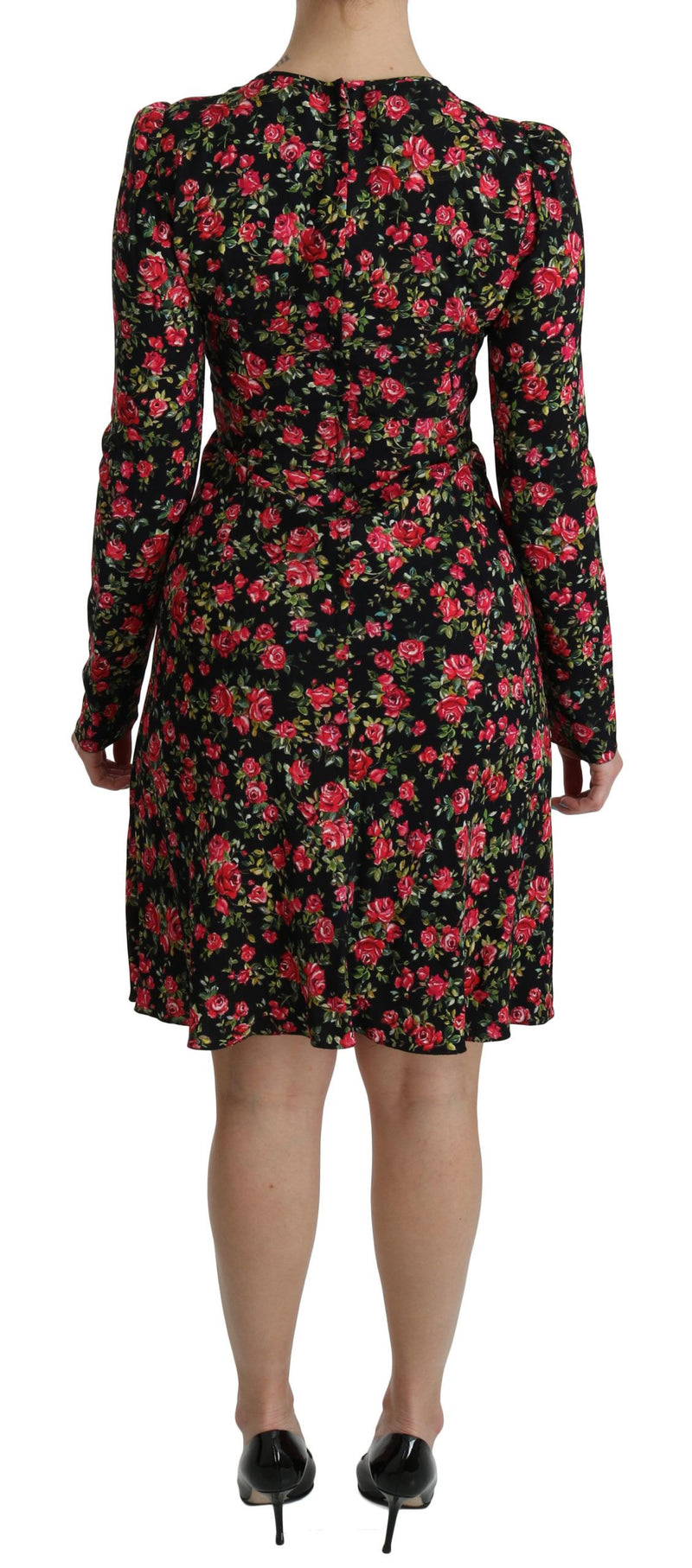 Floral A-Line Viscose Knee Length Dress Dolce & Gabbana