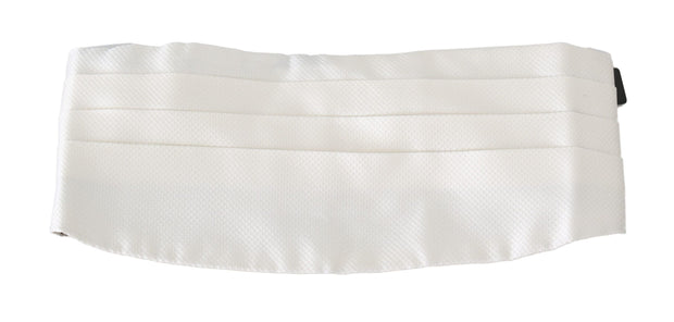 Elegant Silk White Patterned Cummerbund Dolce & Gabbana