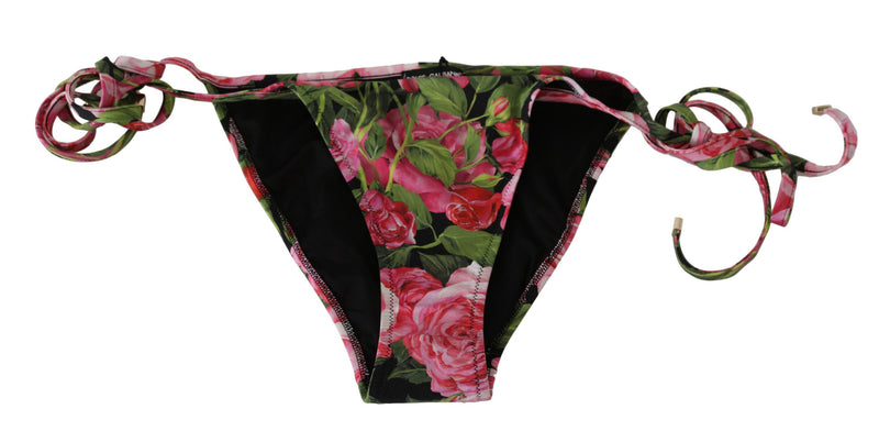 Elegant Rose Pattern Bikini Bottom Dolce & Gabbana