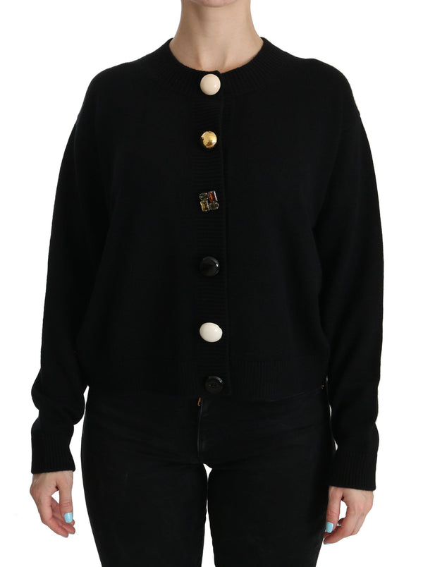 Elegant Black Cashmere Cardigan Top Dolce & Gabbana