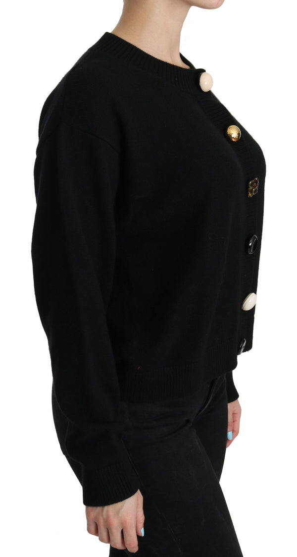 Elegant Black Cashmere Cardigan Top Dolce & Gabbana