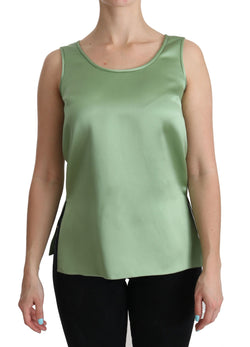 Elegant Silk Sleeveless Top in Light Mint Green Dolce & Gabbana