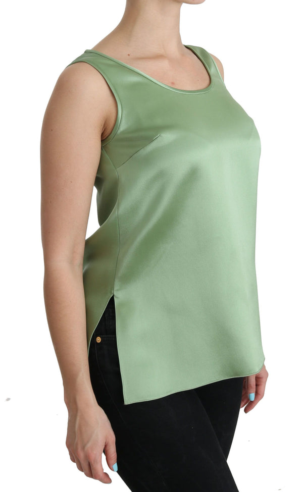 Elegant Silk Sleeveless Top in Light Mint Green Dolce & Gabbana