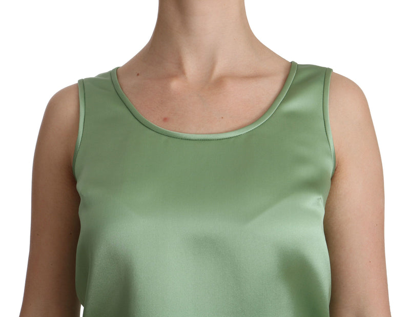 Elegant Silk Sleeveless Top in Light Mint Green Dolce & Gabbana