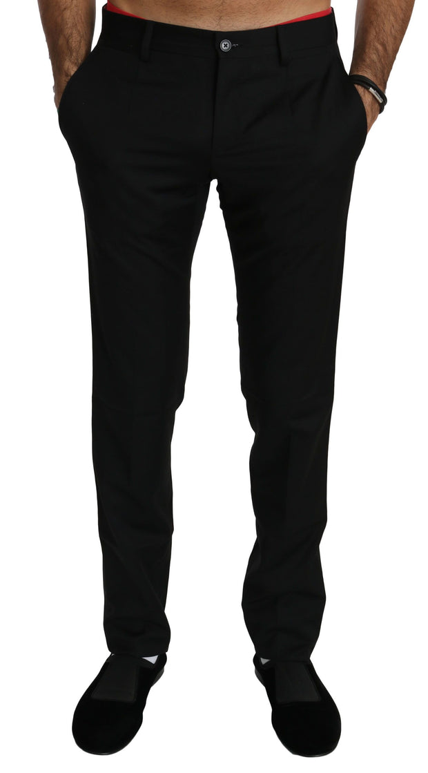 Elegant Black Wool Dress Pants Dolce & Gabbana