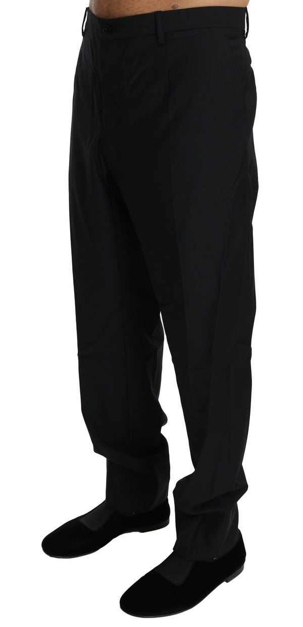 Elegant Black Virgin Wool Dress Pants Dolce & Gabbana