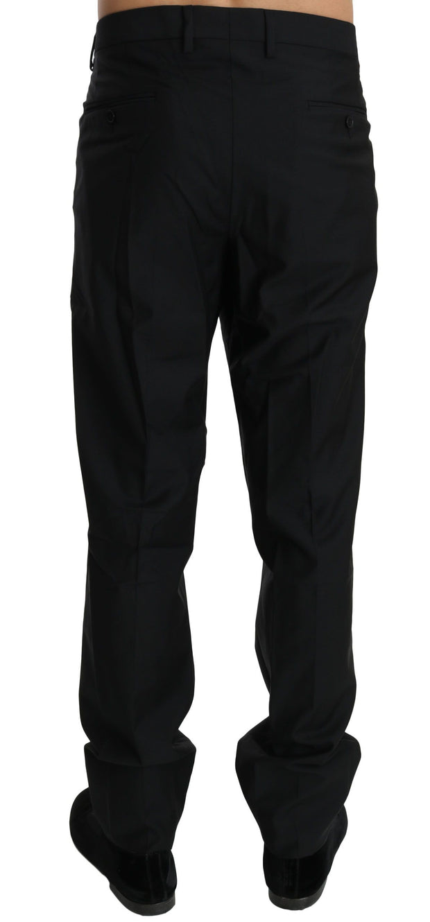 Elegant Black Virgin Wool Dress Pants Dolce & Gabbana