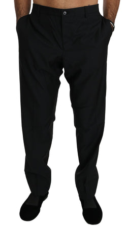 Elegant Black Virgin Wool Dress Pants Dolce & Gabbana