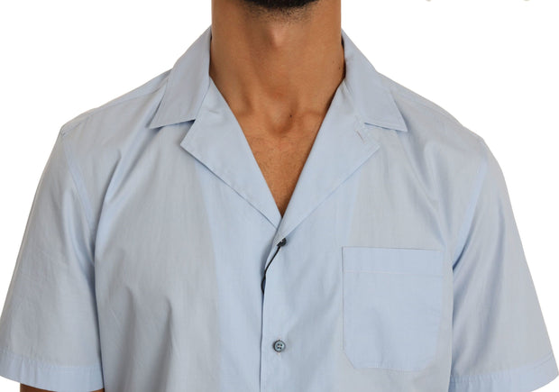 Elegant Blue Cotton Casual Shirt Dolce & Gabbana