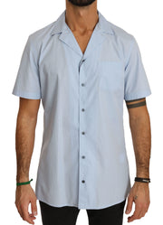 Elegant Blue Cotton Casual Shirt Dolce & Gabbana