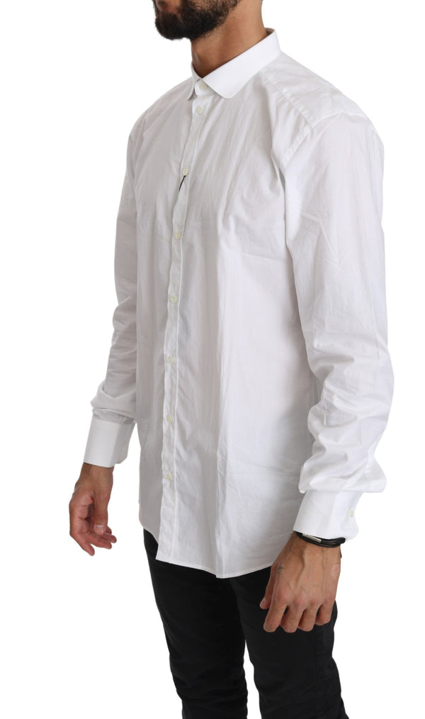 Elegant White Cotton Gold Fit Shirt Dolce & Gabbana