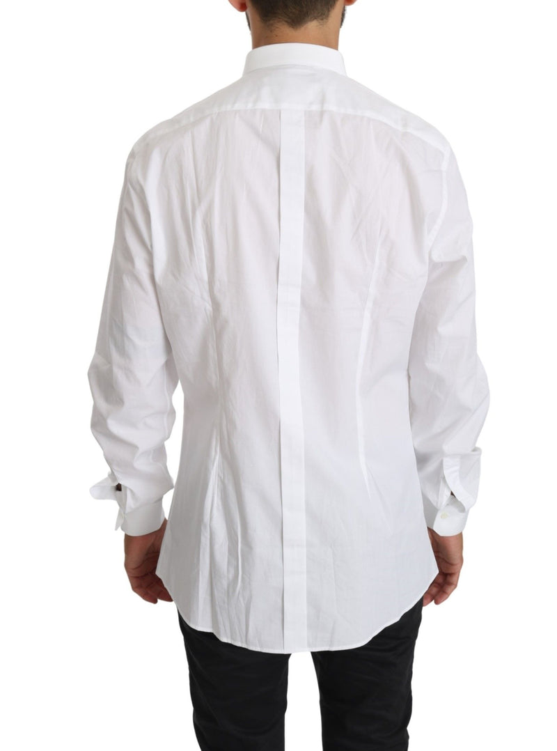 Elegant White Cotton Gold Fit Shirt Dolce & Gabbana