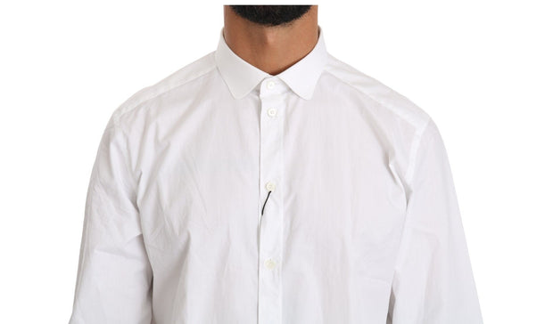 Elegant White Cotton Gold Fit Shirt Dolce & Gabbana