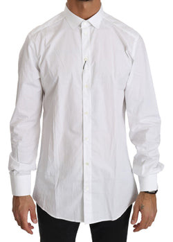 Elegant White Cotton Gold Fit Shirt Dolce & Gabbana