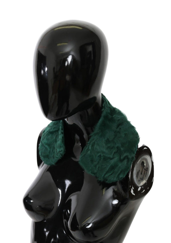 Elegant Lambskin Fur Scarf in Lush Green Dolce & Gabbana