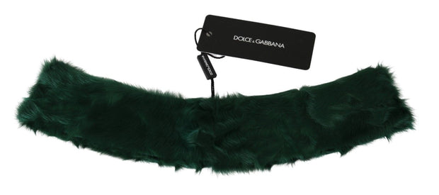 Luxurious Green Lambskin Scarf for Women Dolce & Gabbana