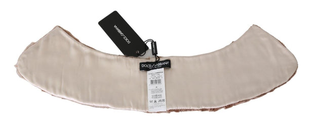 Elegant Beige Lambskin Scarf for Women Dolce & Gabbana